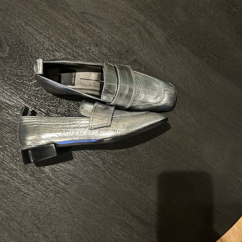 Dolce Vita Metallic Silver Loafers